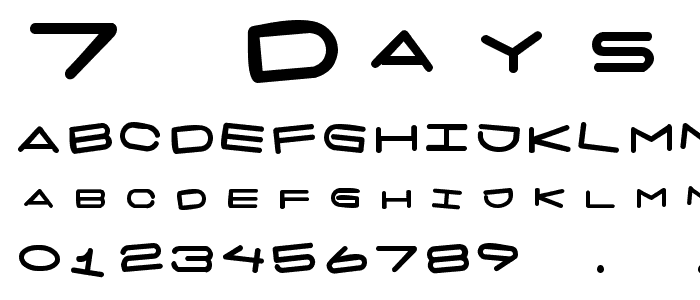 7 days fat rotated font